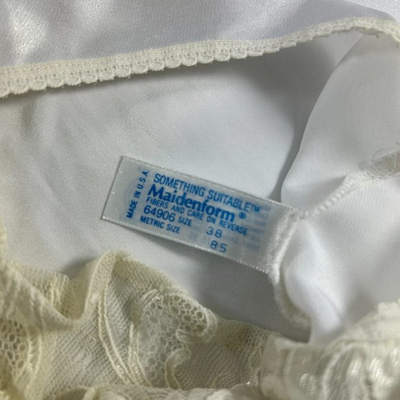 Vintage Maidenform Size 38 Something Suitable Tank Camisole Lace White - Picture 4 of 10